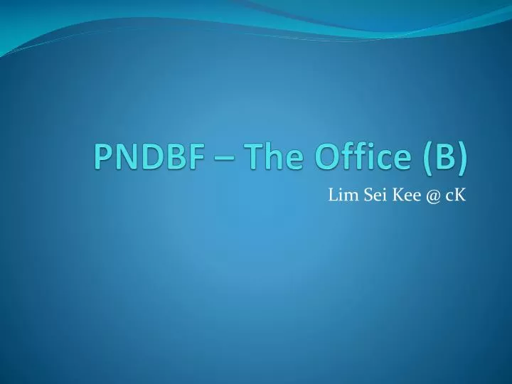 pndbf the office b
