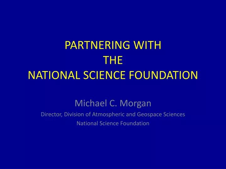 partnering with the national science foundation