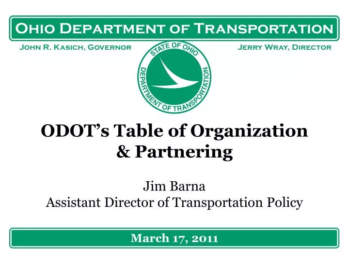 odot s table of organization partnering