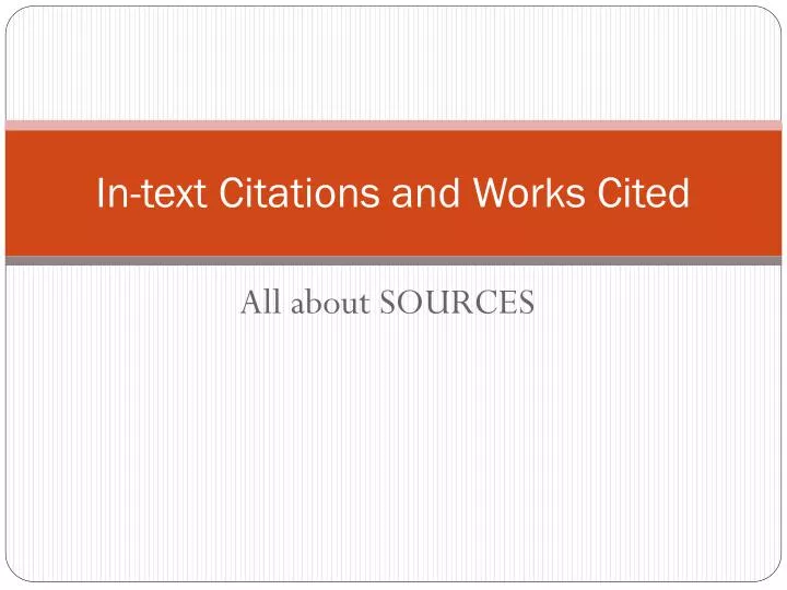 in text citations and works cited