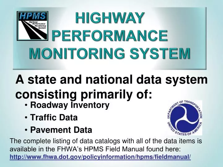 a state and national data system consisting primarily of