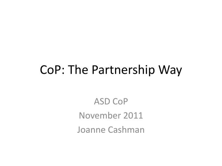 cop the partnership way