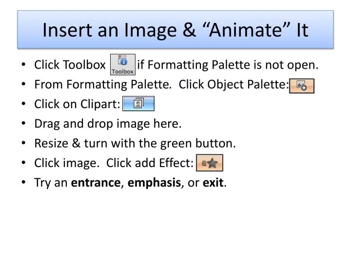 insert an image animate it