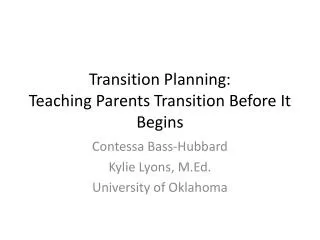 transition planning teaching parents transition before it begins