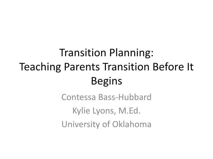 transition planning teaching parents transition before it begins