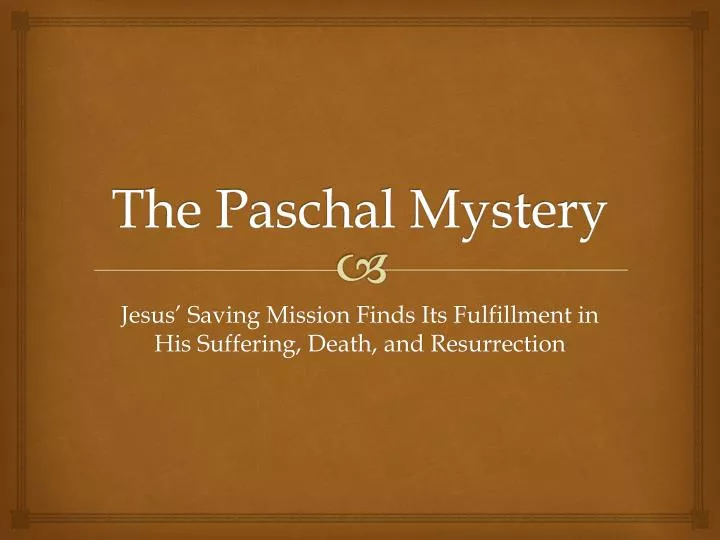 the paschal mystery