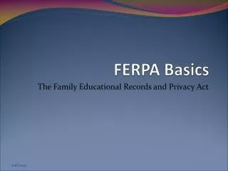 FERPA Basics