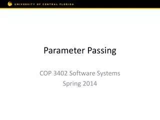 Parameter Passing