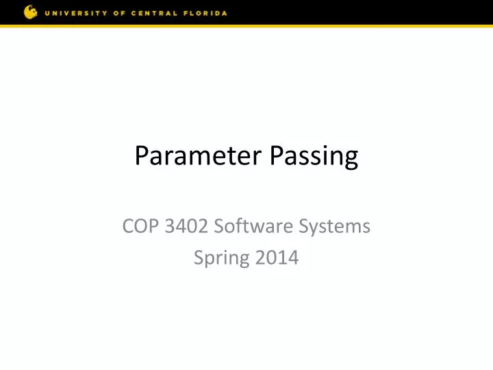 parameter passing