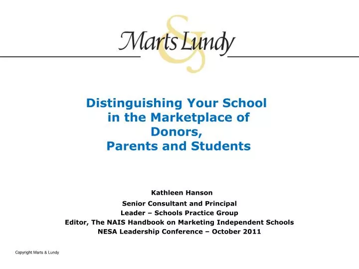 distinguishing your school in the marketplace of donors parents and students