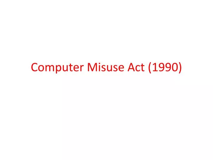 computer misuse act 1990