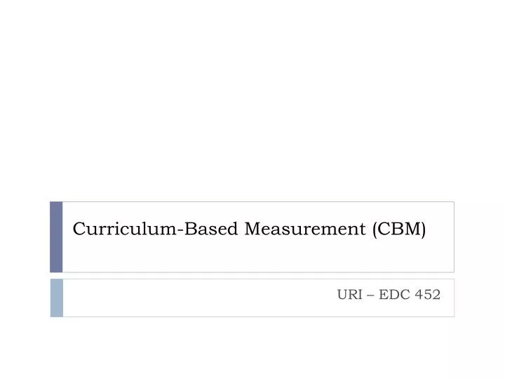curriculum based measurement cbm