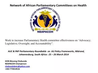 Network of African Parliamentary Committees on Health