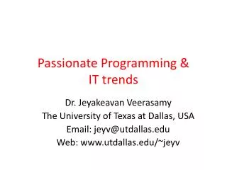 Passionate Programming &amp; IT trends