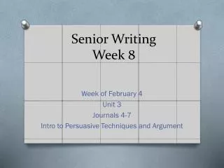 Senior Writing Week 8