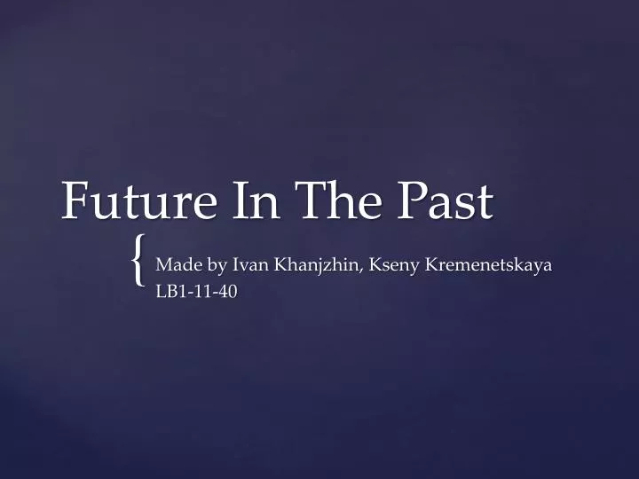 future in the past