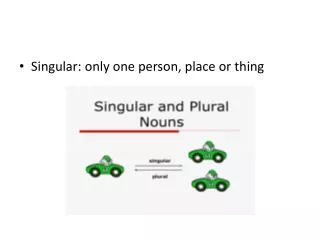 Singular: only one person, place or thing