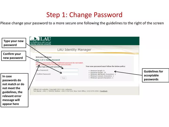 step 1 change password