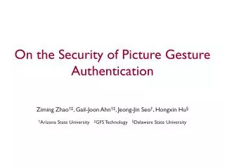 On the Security of Picture Gesture Authentication