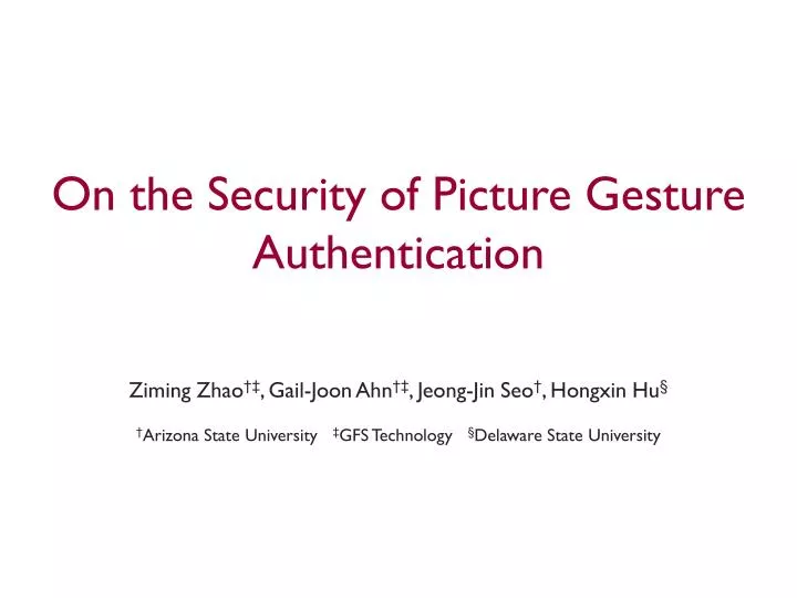 on the security of picture gesture authentication
