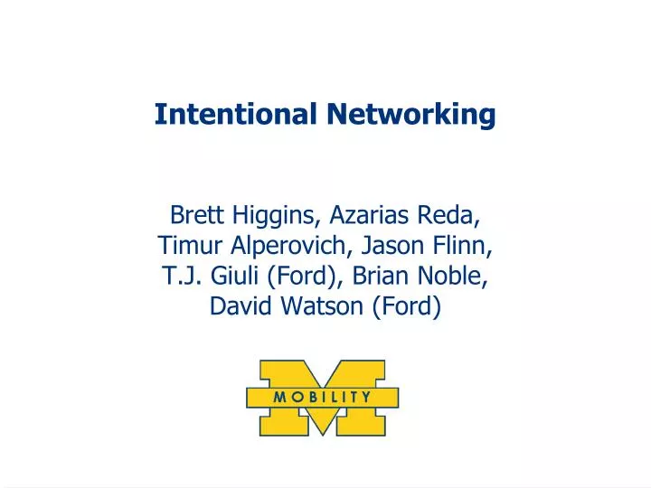 intentional networking