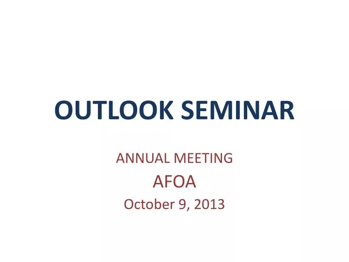 outlook seminar