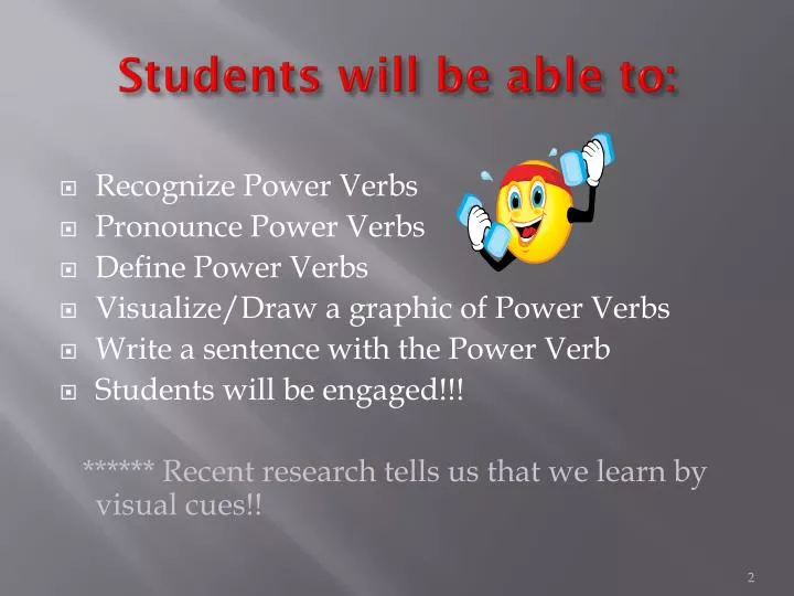 students will be able to