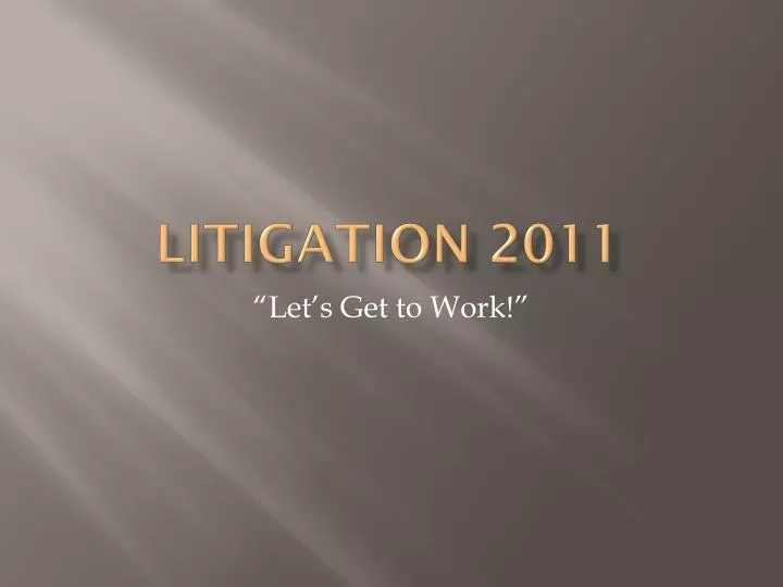 litigation 2011