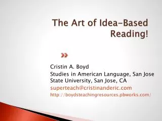The Art of Idea-Based Reading!
