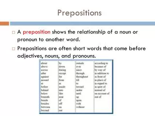 Prepositions