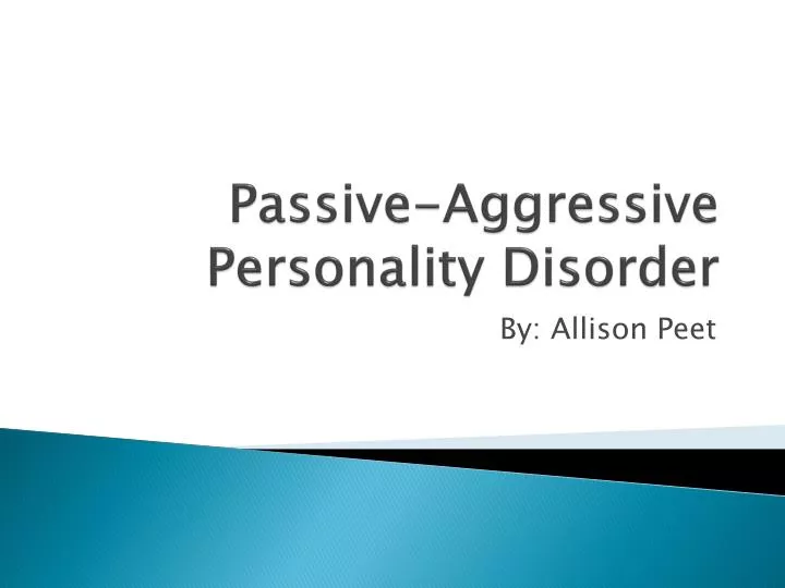 passive aggressive personality disorder