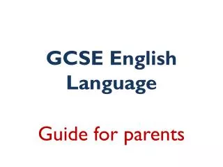 GCSE English Language