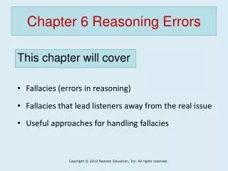 Chapter 6 Reasoning Errors
