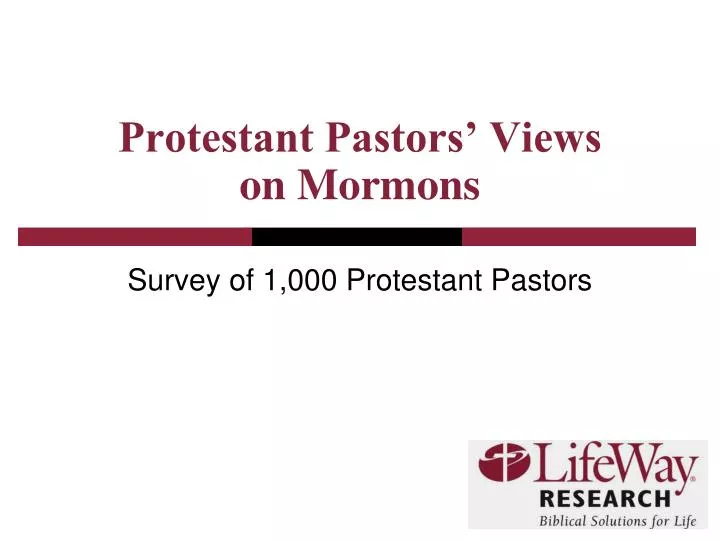 protestant pastors views on mormons