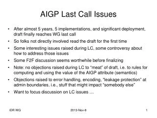 AIGP Last Call Issues