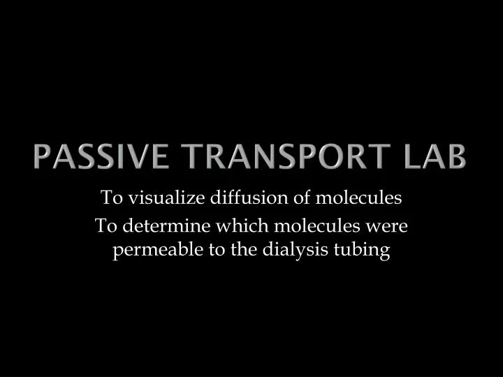 passive transport lab