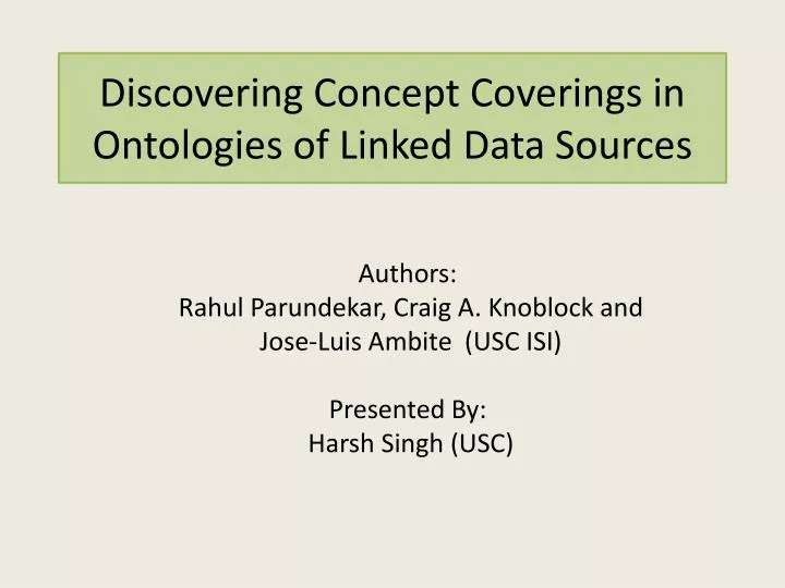 discovering concept coverings in ontologies of linked data sources