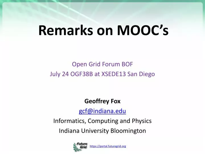 remarks on mooc s