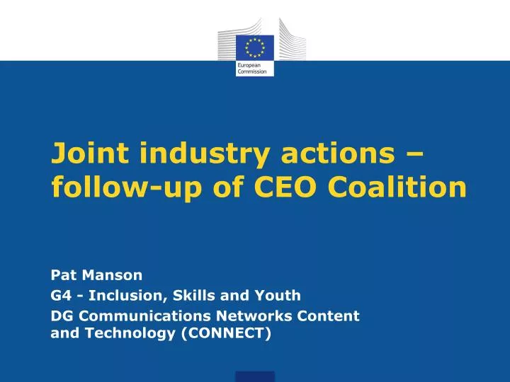 joint industry actions follow up of ceo coalition