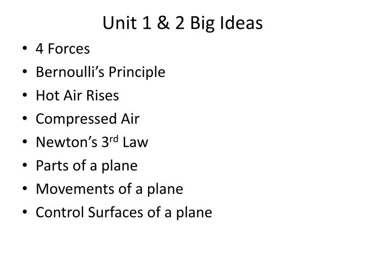 unit 1 2 big ideas