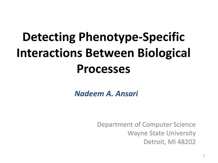 detecting phenotype specific interactions between biological processes