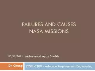 Failures And causes nasa missions