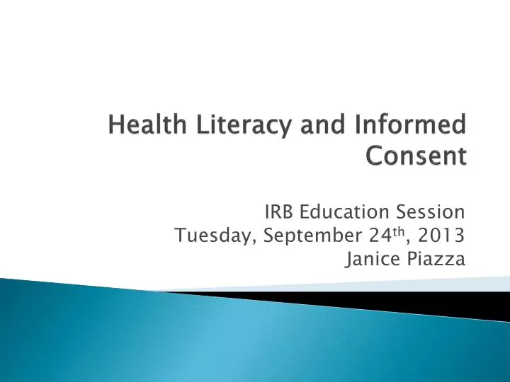 health literacy and informed consent