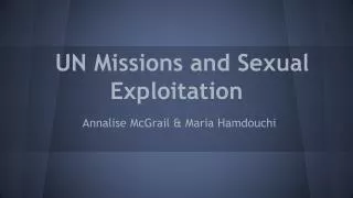 UN Missions and Sexual Exploitation