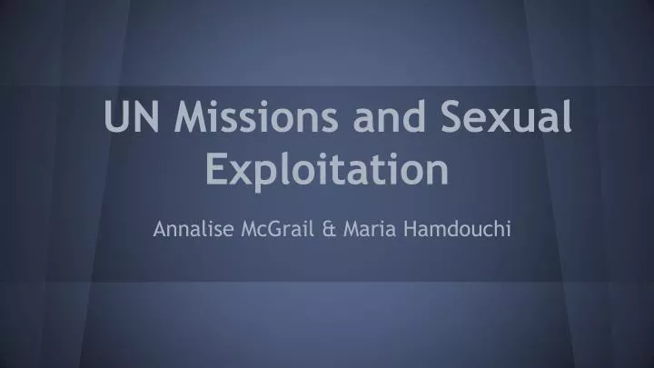 un missions and sexual exploitation