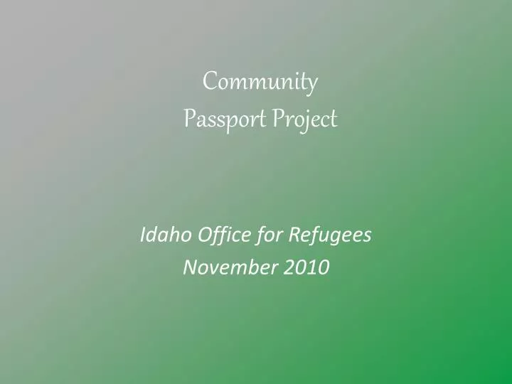 community passport project
