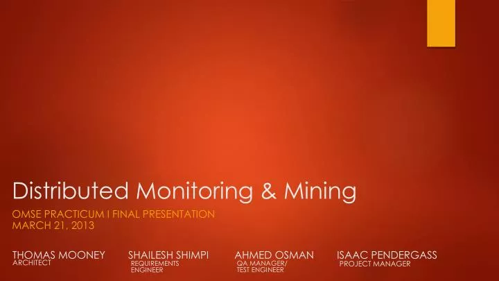 distributed monitoring mining