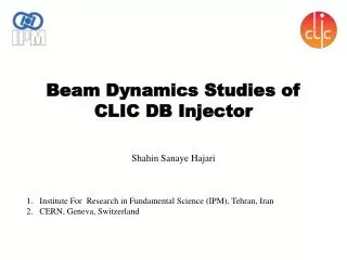 Beam Dynamics Studies of CLIC DB Injector