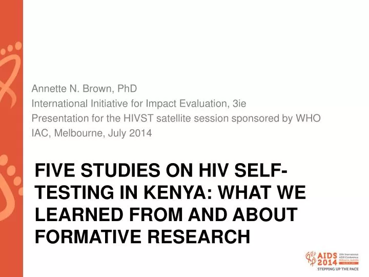 five studies on hiv self testing in kenya what we learned from and about formative research