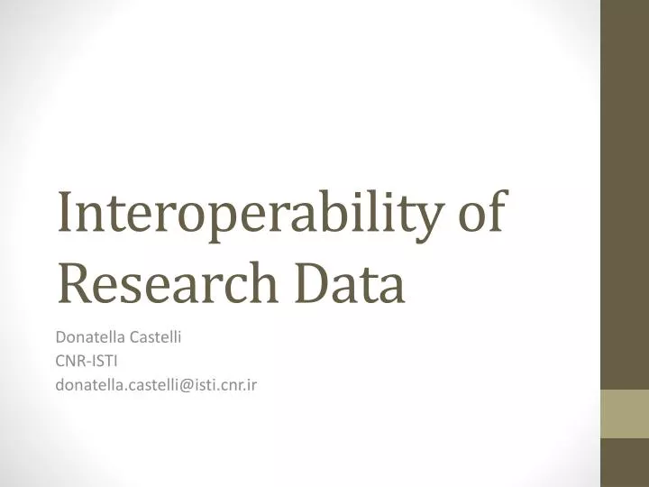 interoperability of research data